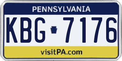 PA license plate KBG7176