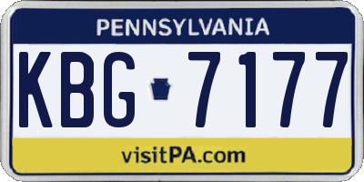 PA license plate KBG7177