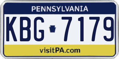 PA license plate KBG7179