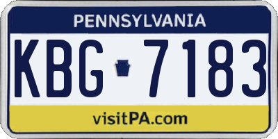 PA license plate KBG7183