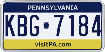 PA license plate KBG7184