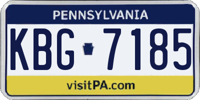 PA license plate KBG7185
