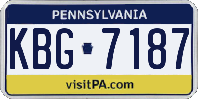PA license plate KBG7187