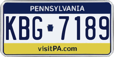 PA license plate KBG7189