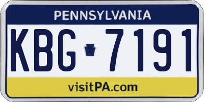 PA license plate KBG7191