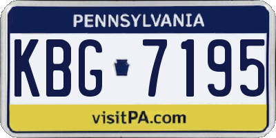 PA license plate KBG7195