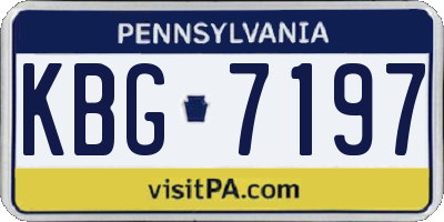 PA license plate KBG7197