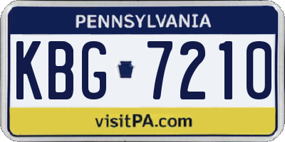 PA license plate KBG7210
