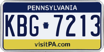 PA license plate KBG7213