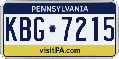 PA license plate KBG7215