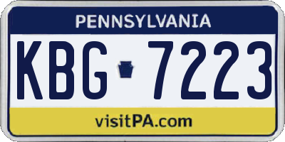 PA license plate KBG7223