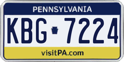 PA license plate KBG7224