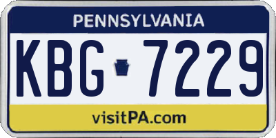 PA license plate KBG7229