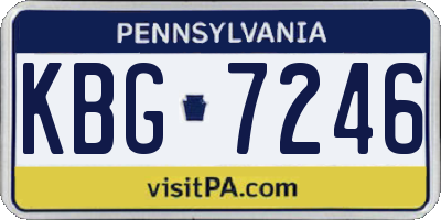 PA license plate KBG7246