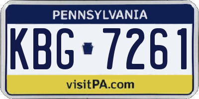 PA license plate KBG7261