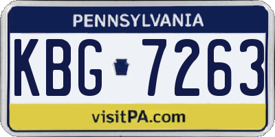 PA license plate KBG7263