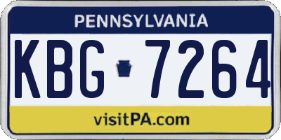PA license plate KBG7264