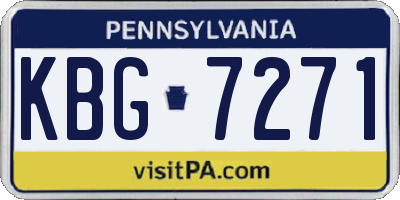PA license plate KBG7271