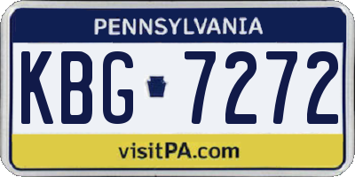 PA license plate KBG7272