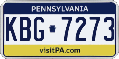 PA license plate KBG7273