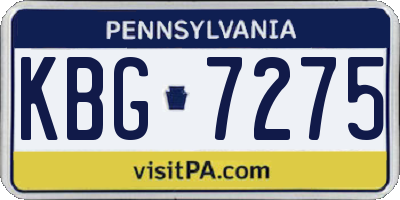 PA license plate KBG7275