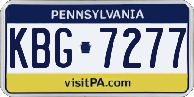 PA license plate KBG7277