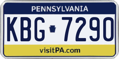PA license plate KBG7290