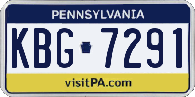 PA license plate KBG7291