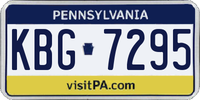 PA license plate KBG7295