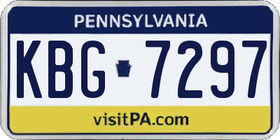 PA license plate KBG7297