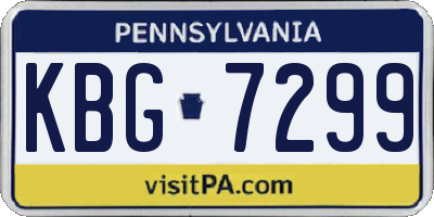 PA license plate KBG7299