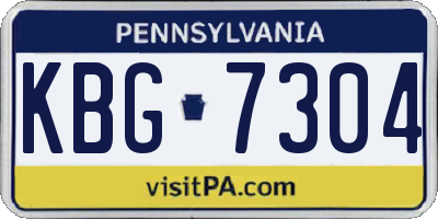 PA license plate KBG7304