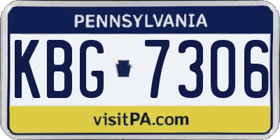 PA license plate KBG7306