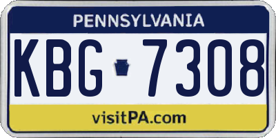 PA license plate KBG7308