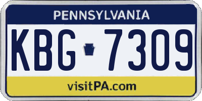 PA license plate KBG7309