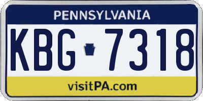 PA license plate KBG7318