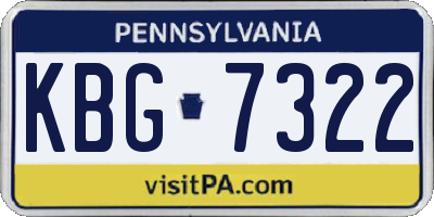 PA license plate KBG7322