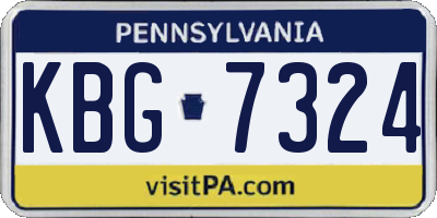 PA license plate KBG7324