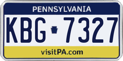 PA license plate KBG7327