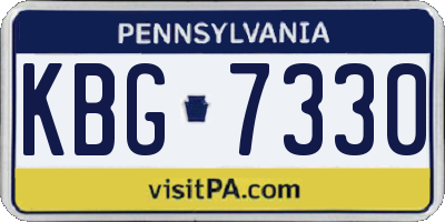 PA license plate KBG7330