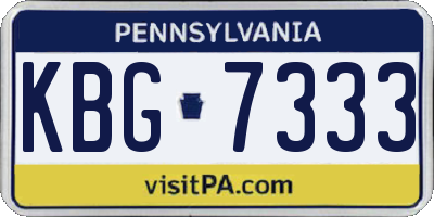 PA license plate KBG7333