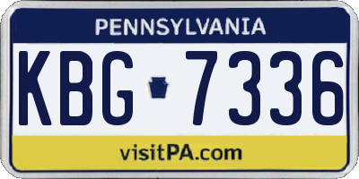 PA license plate KBG7336