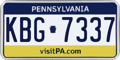PA license plate KBG7337