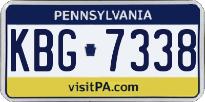 PA license plate KBG7338