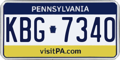 PA license plate KBG7340