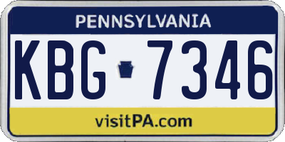 PA license plate KBG7346