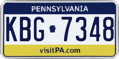PA license plate KBG7348