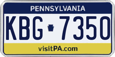 PA license plate KBG7350