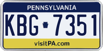 PA license plate KBG7351