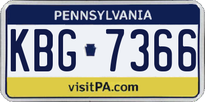 PA license plate KBG7366